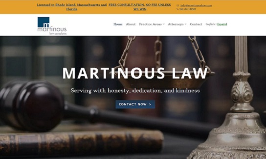 Screenshot of Martinous Law website