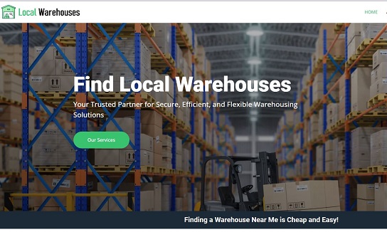 Screenshot of Warehouse near me website